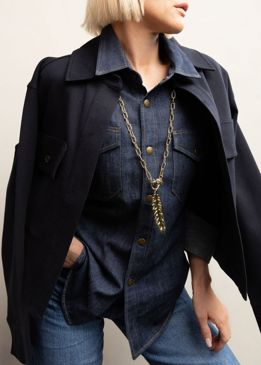 32” Long Paperclip Statement Chain