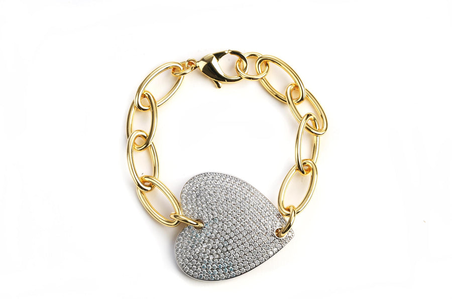 Statement Bling Heart Bracelet