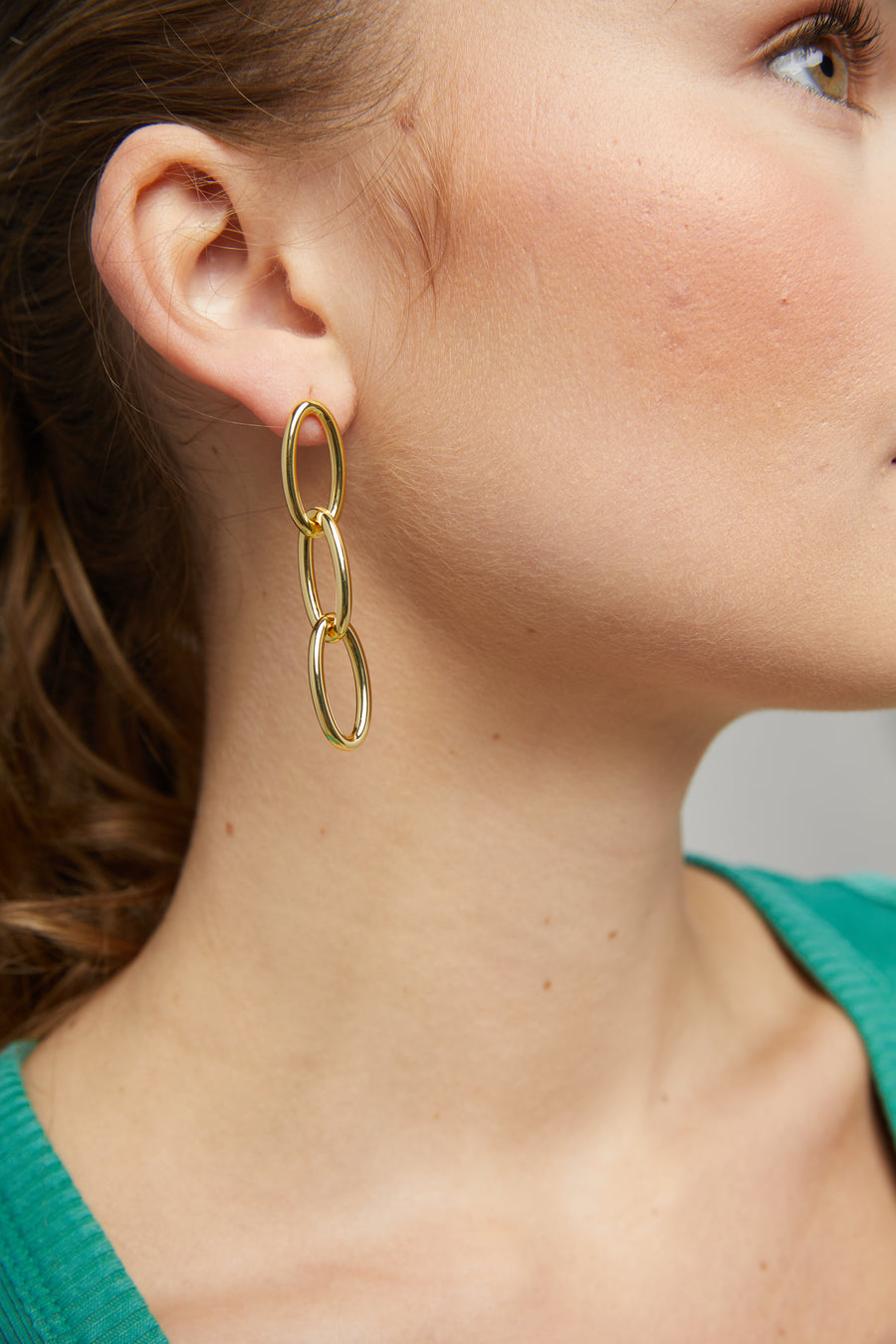 Triple Link Drop Earrings