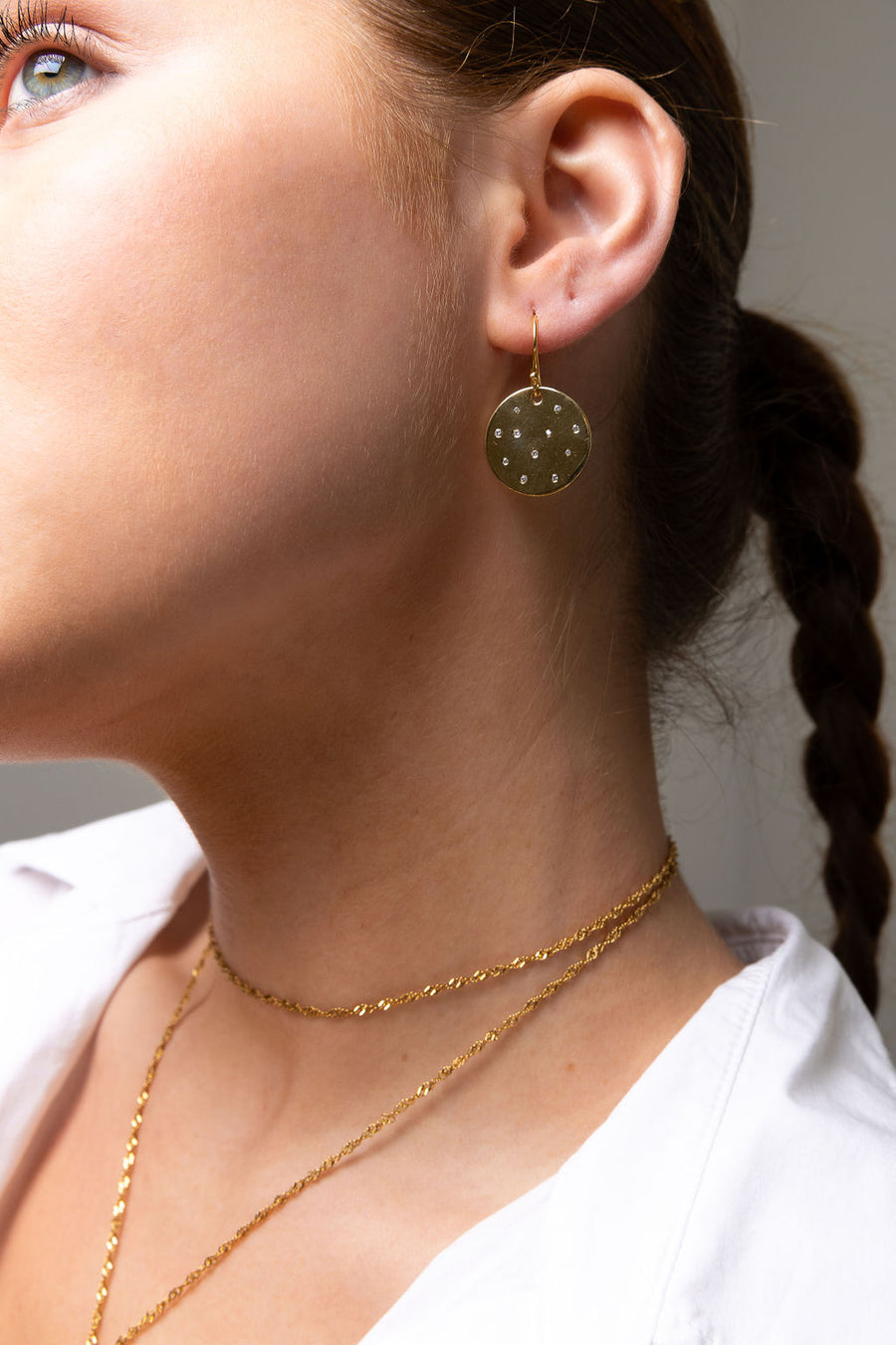 Gold Disc Earrings