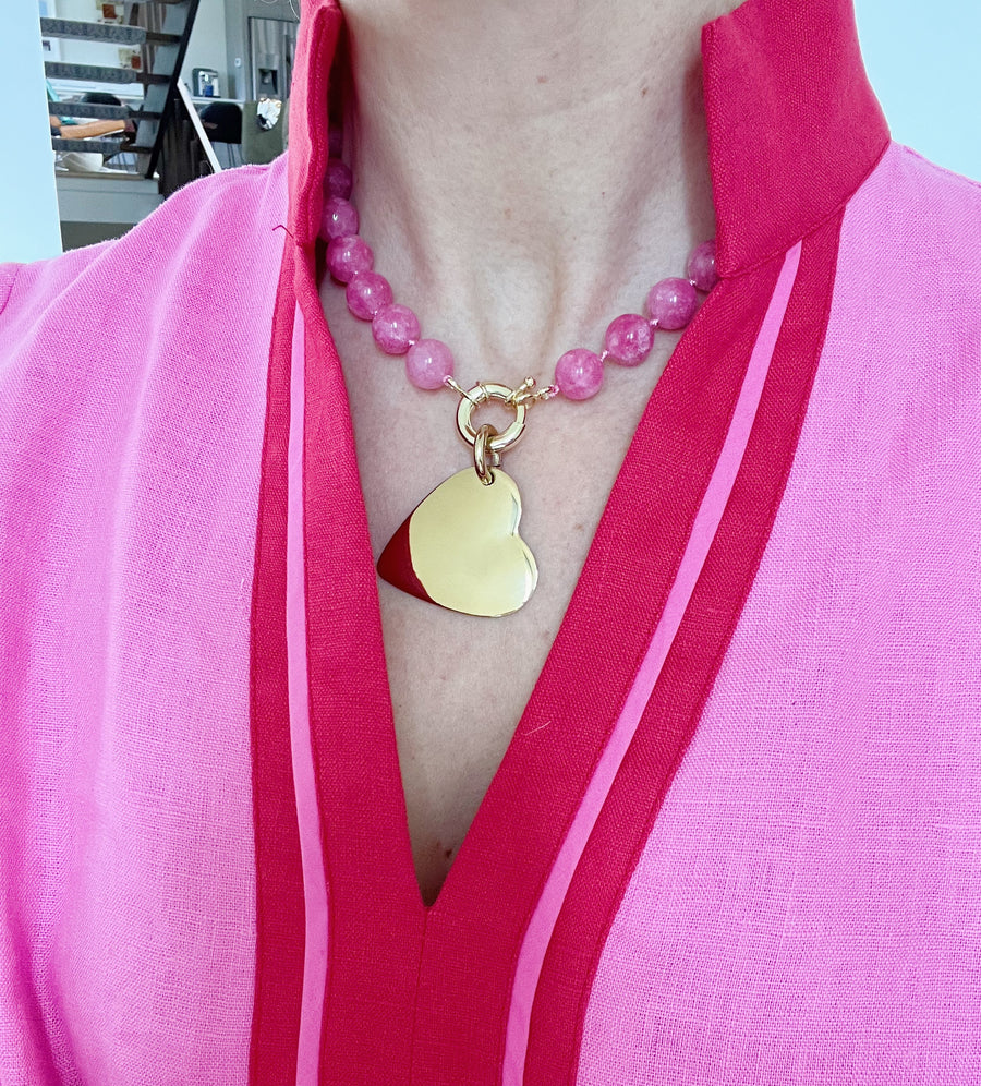 Pink Statement Bead Necklace