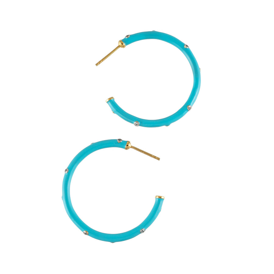 Enamel hoop earrings