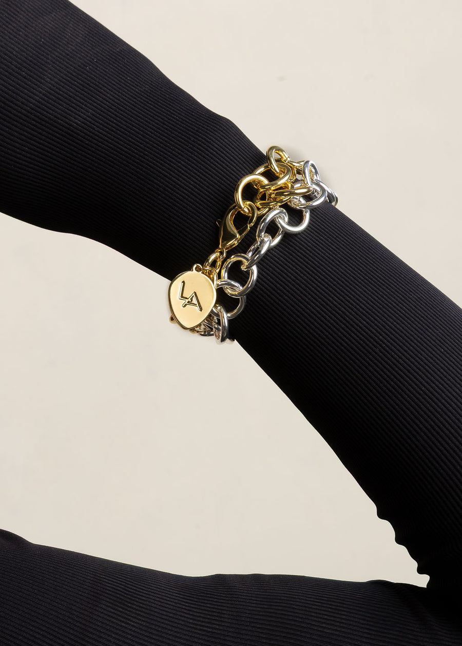 Circle Link Chunky Chain Bracelet- Gold or Silver