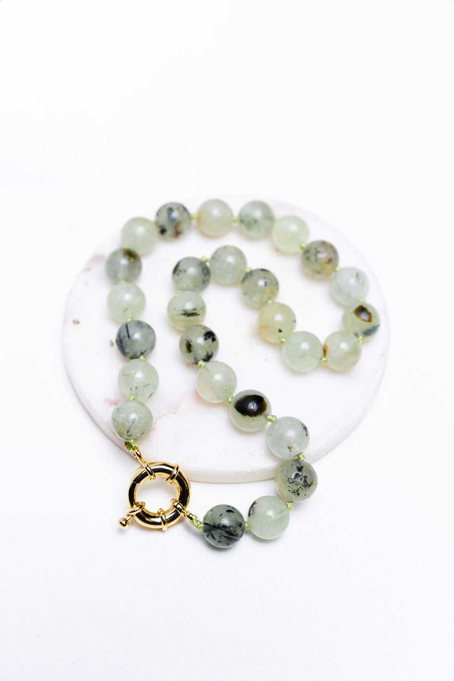 Green Prehnite Statement Necklace
