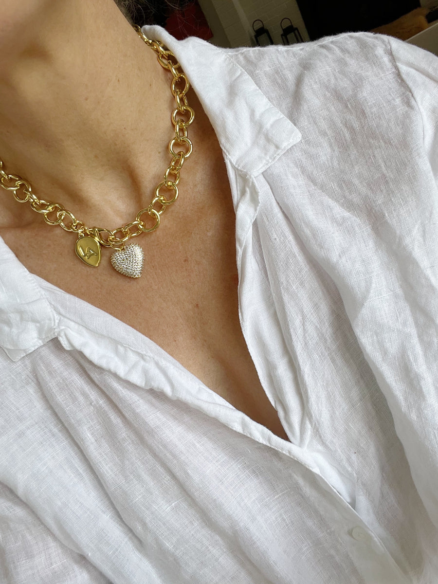 Circle Link Chunky Gold Chain Necklace