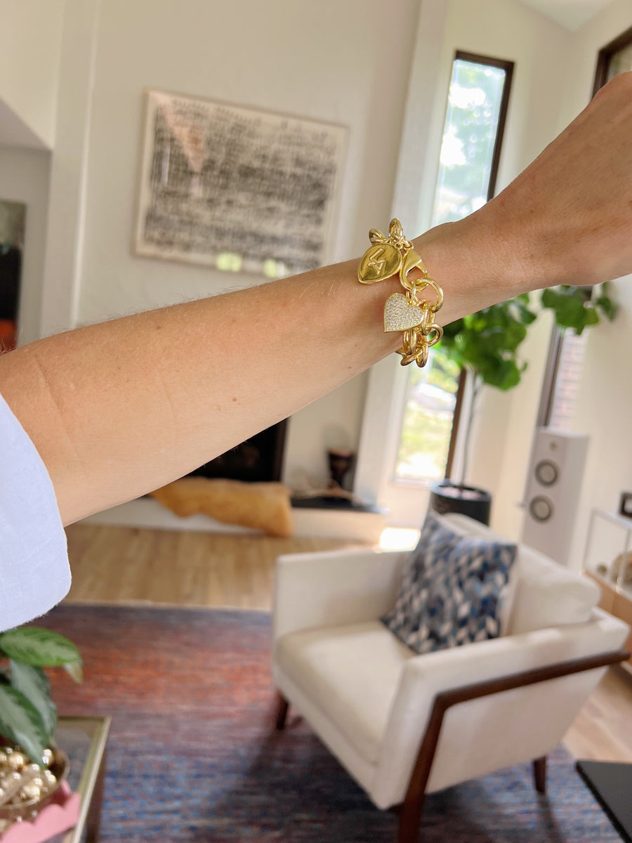 Circle Link Chunky Gold Chain Bracelet