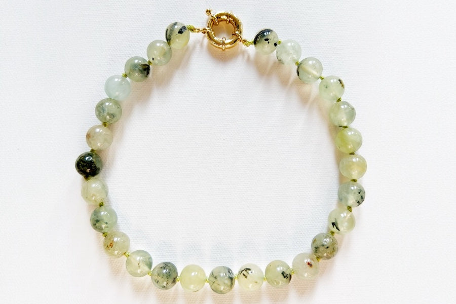 Green Prehnite Statement Necklace