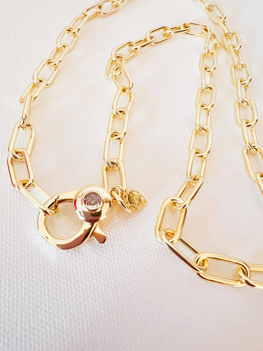 32” Long Paperclip Statement Chain