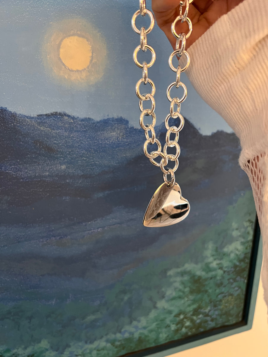 Mega Heart Charm in Silver and Gold