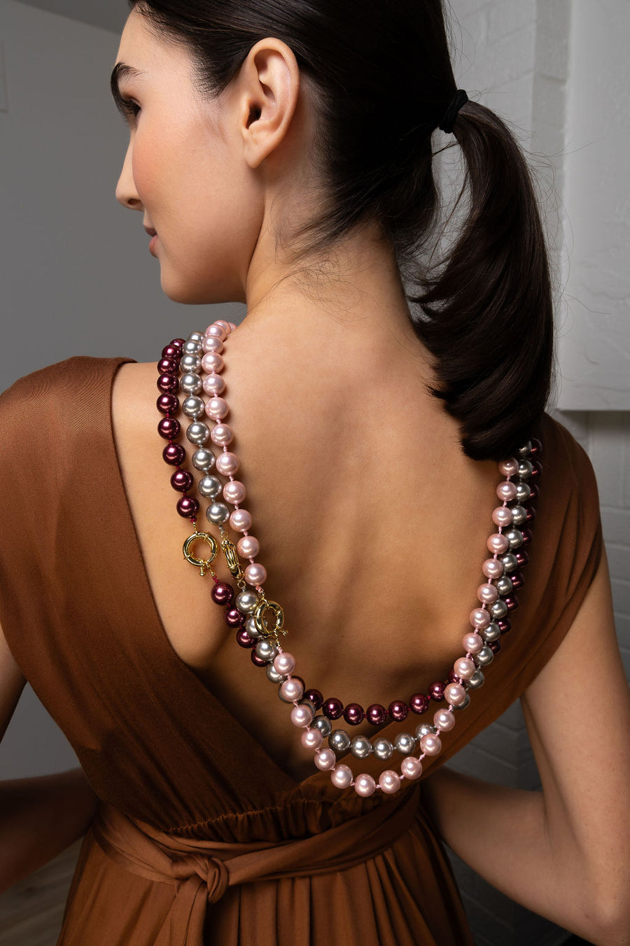 Long Gray Pearl Necklace