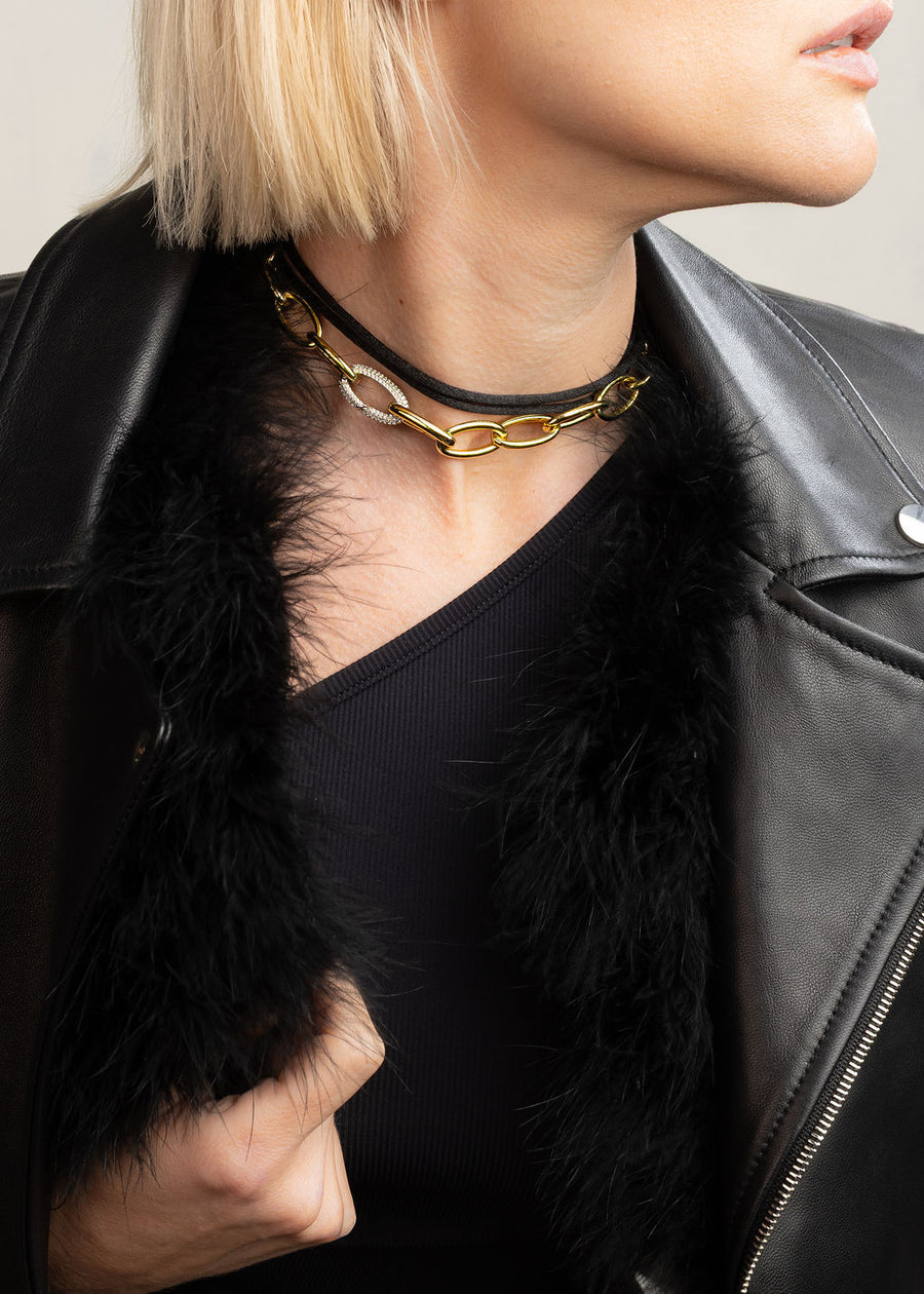 LA Black Tie Cord Necklace