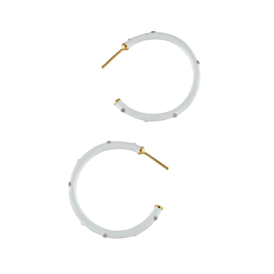 Enamel hoop earrings