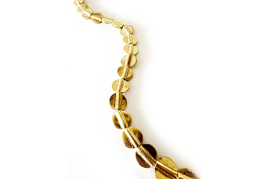 Boho Brass Disc Strand Necklace