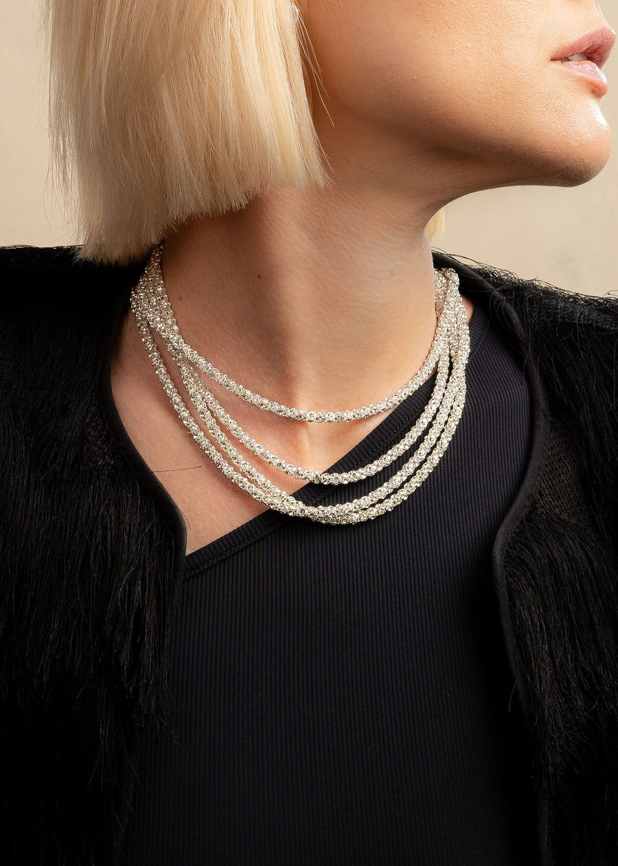 Silver Disco Chain Necklace