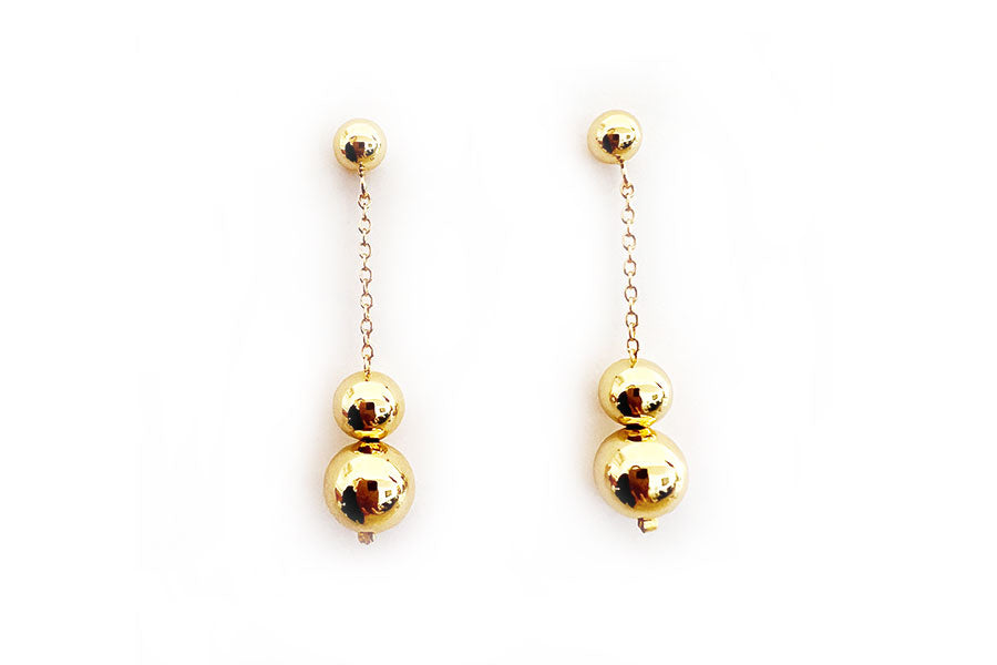 Double Ball Drop Earrings