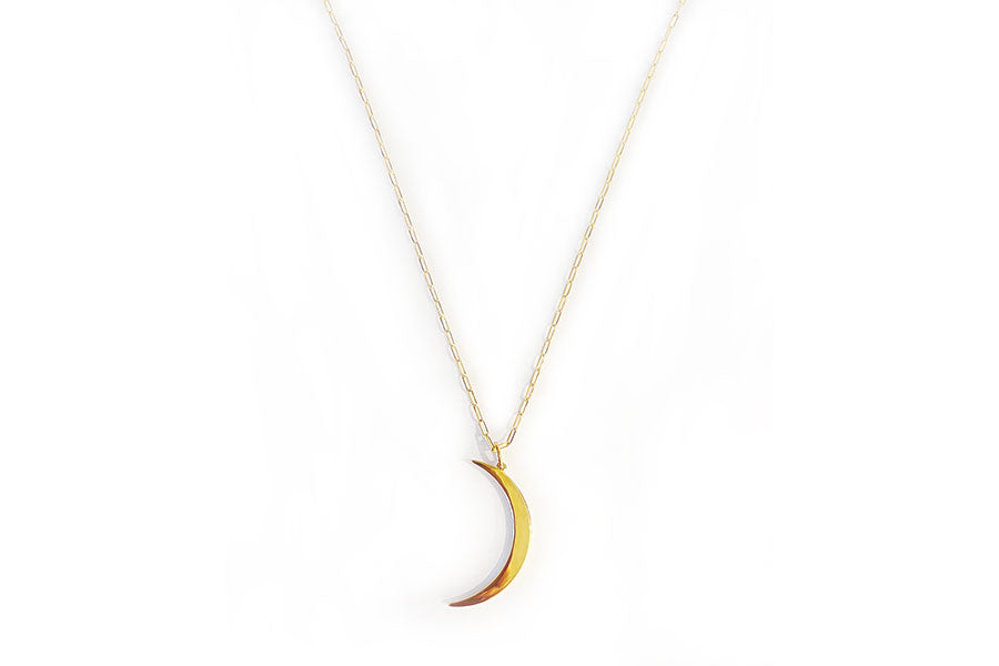 Crescent Moon Gold Necklace