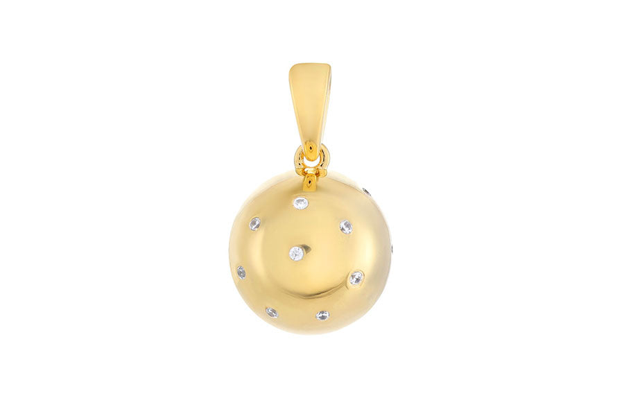 Gold Sphere Pendant Necklace