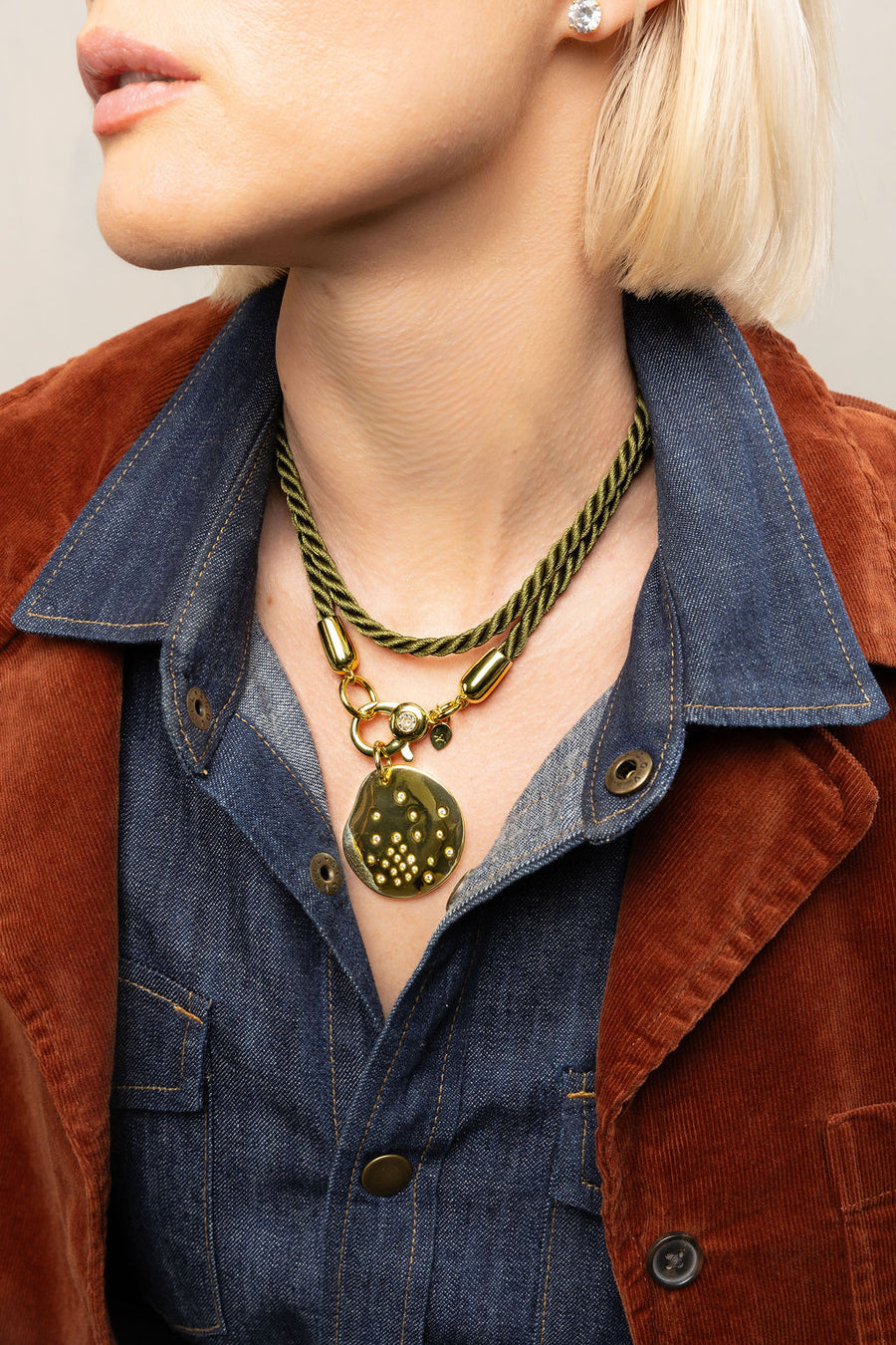 Evergreen Twist Cord Necklace