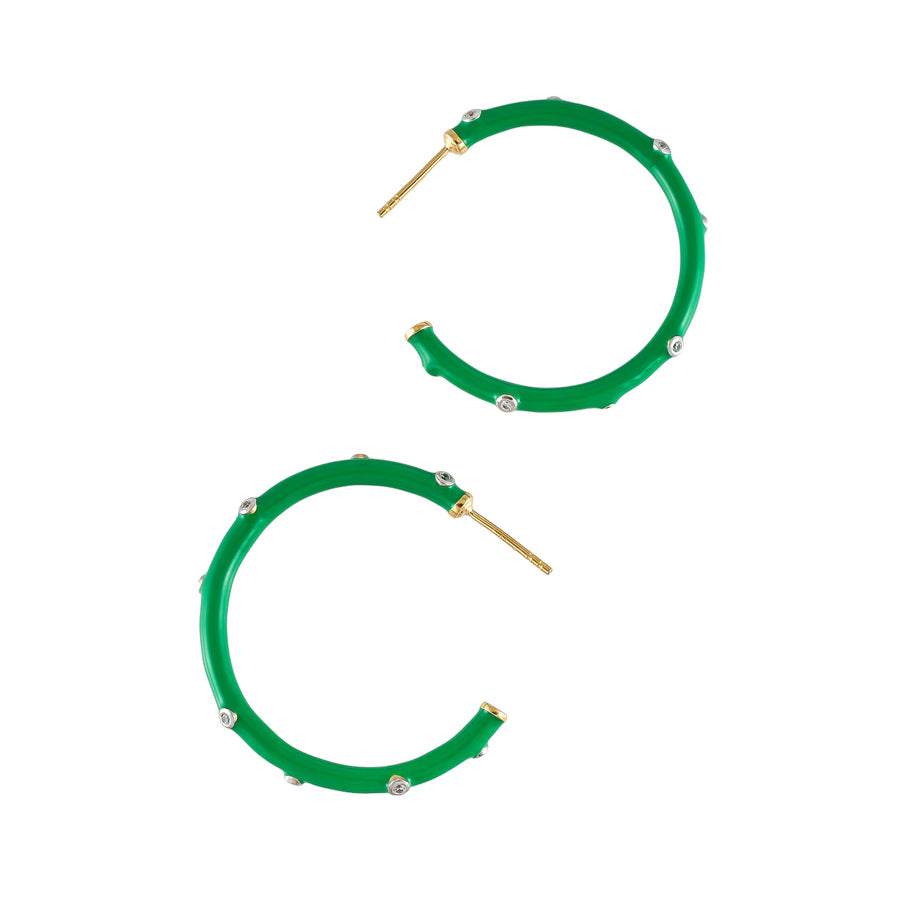 Enamel hoop earrings