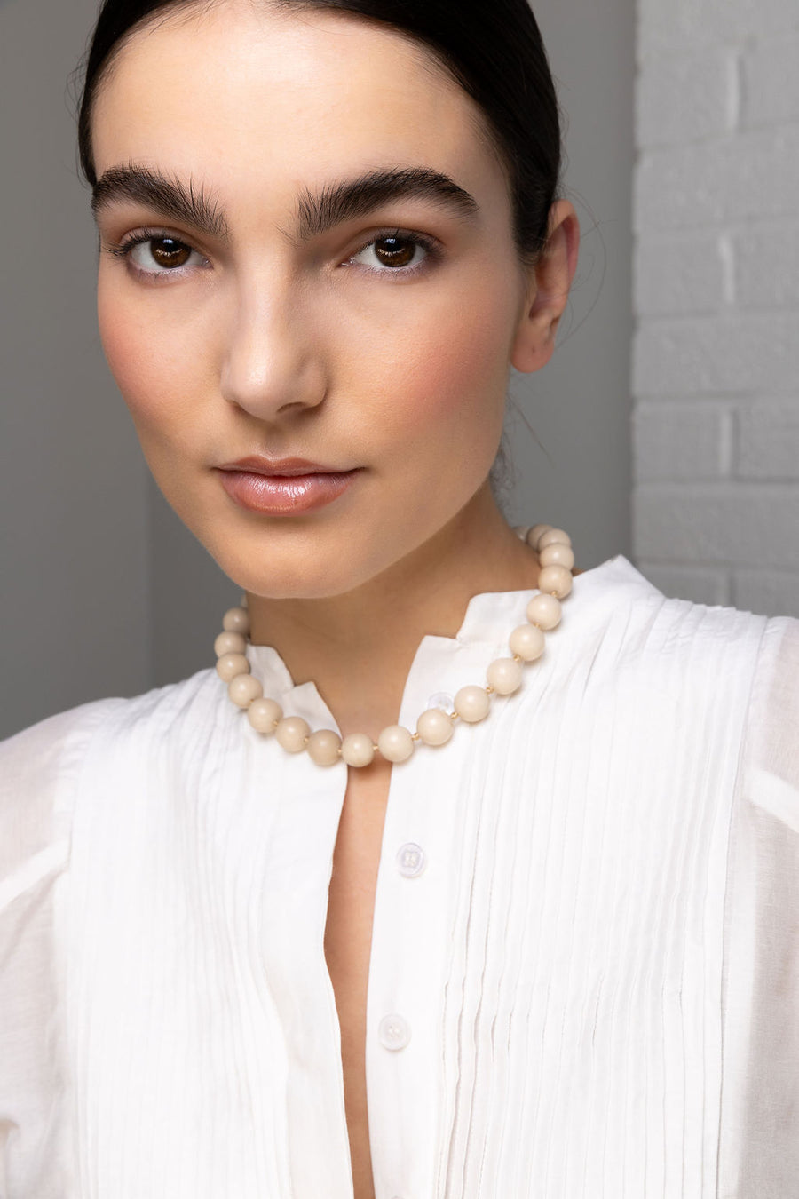 Ivory Statement Bead Necklace
