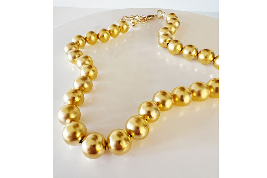 Matte Gold Ball Necklace