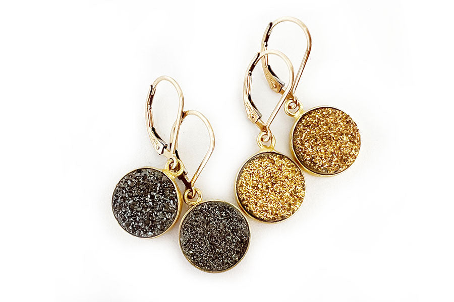 Mini Druzy Drop Earrings