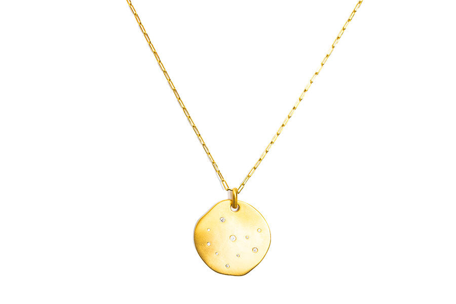 Organic Coin Pendant Necklace