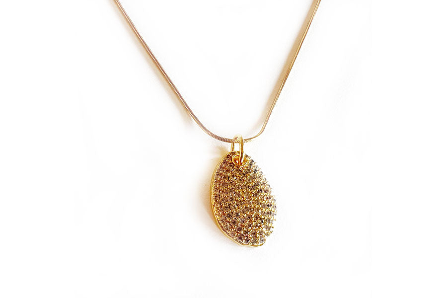 Pave Pebble Necklace