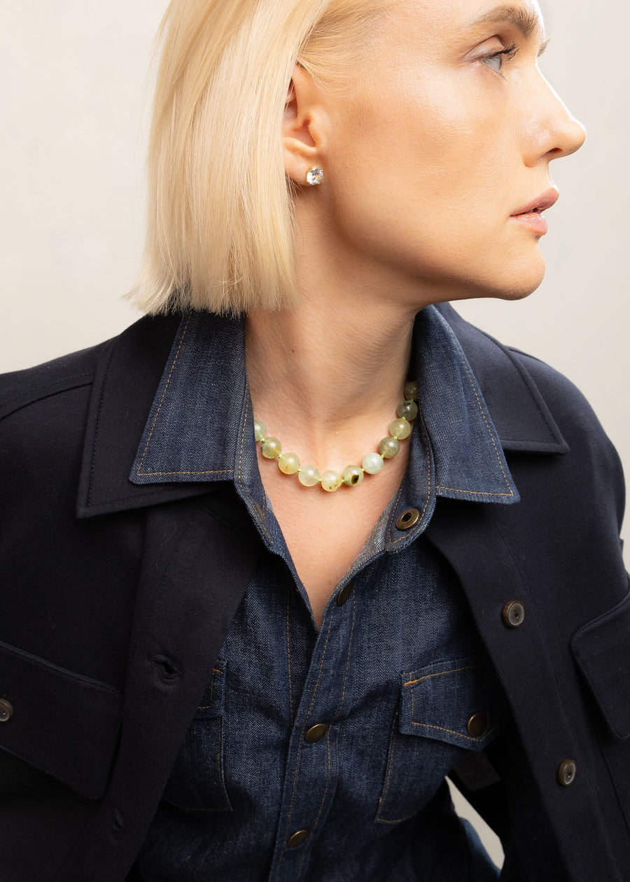 Green Prehnite Statement Necklace
