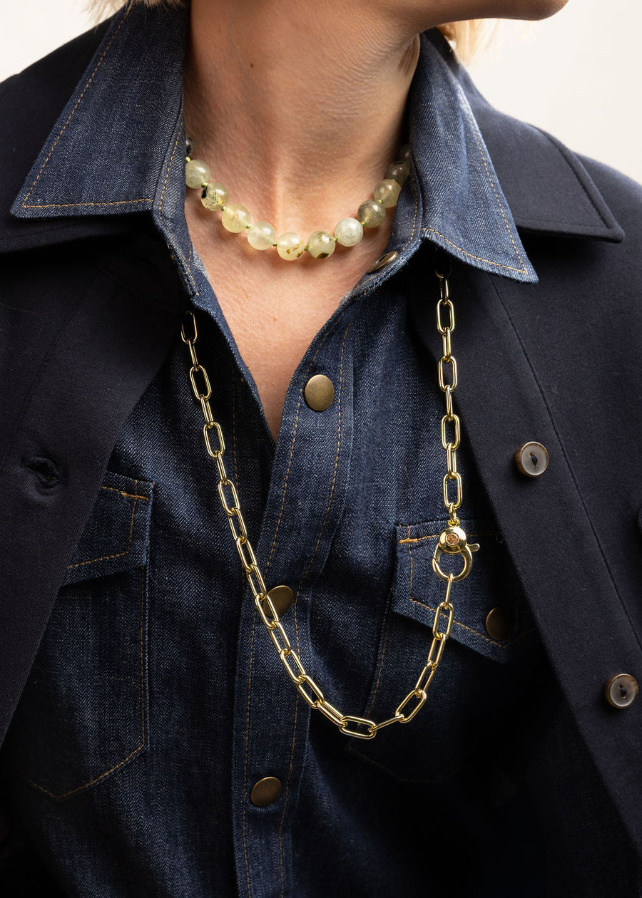 Green Prehnite Statement Necklace