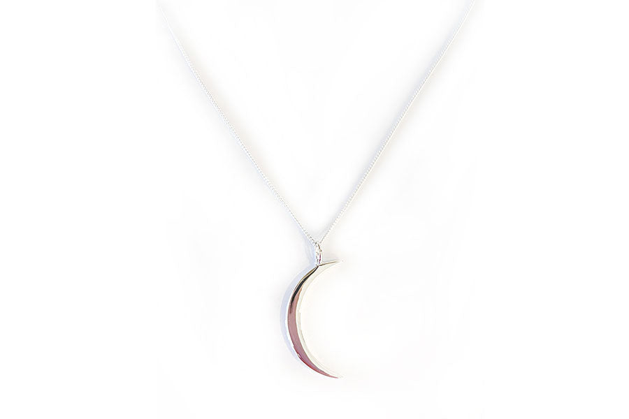 Crescent Moon Silver Necklace