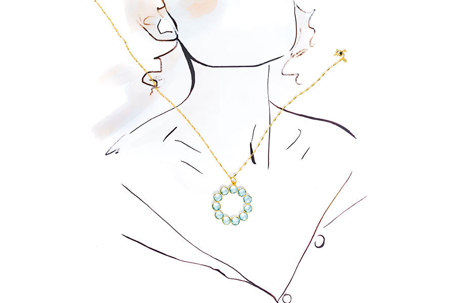 Blue Topaz Gemstone Pendant Necklace