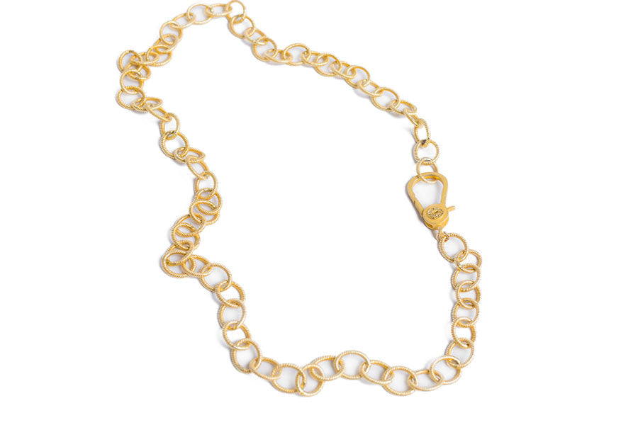 Gold Vermeil Textured Chain Necklace