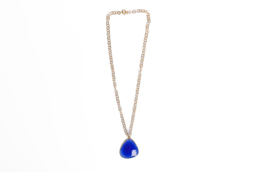 Sky Blue Chalcedony Pendant Necklace