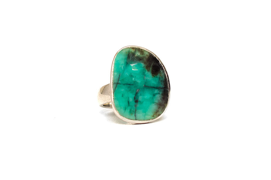 Natural Faceted Emerald Statement Ring